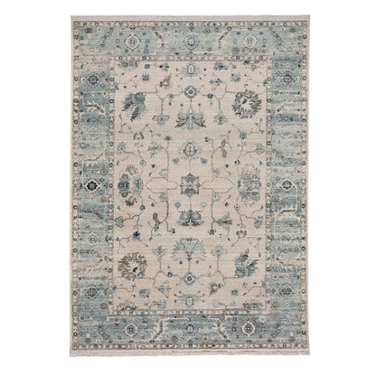 Landis Rug – Ushak Ivory Blue – cabin lodge area rug