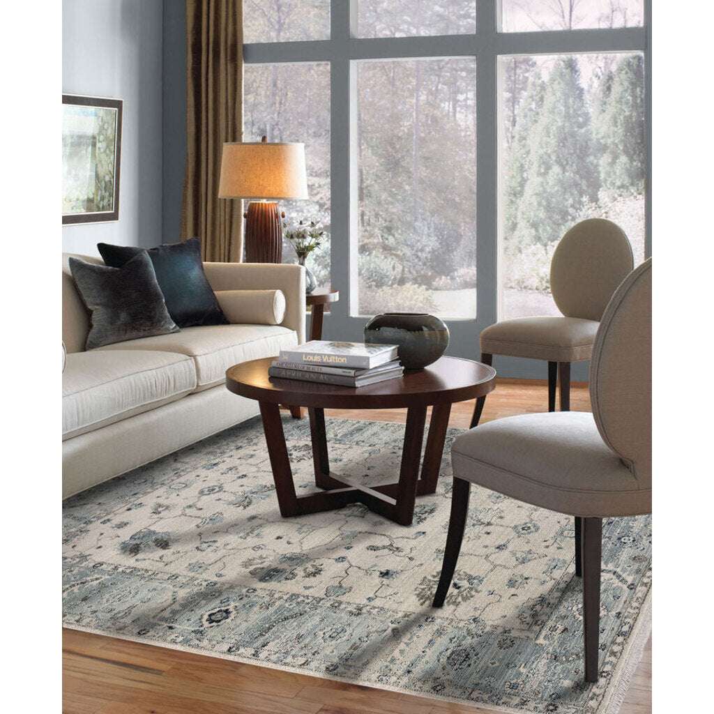 Landis Rug – Ushak Ivory Blue – detail view