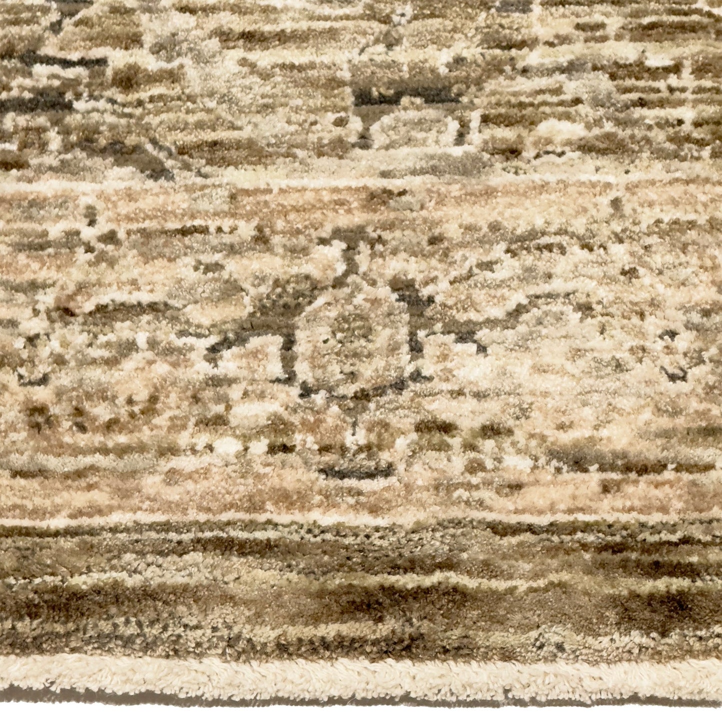 Capel Great Horn-Heriz Area Rug - Green - Cross-Section View