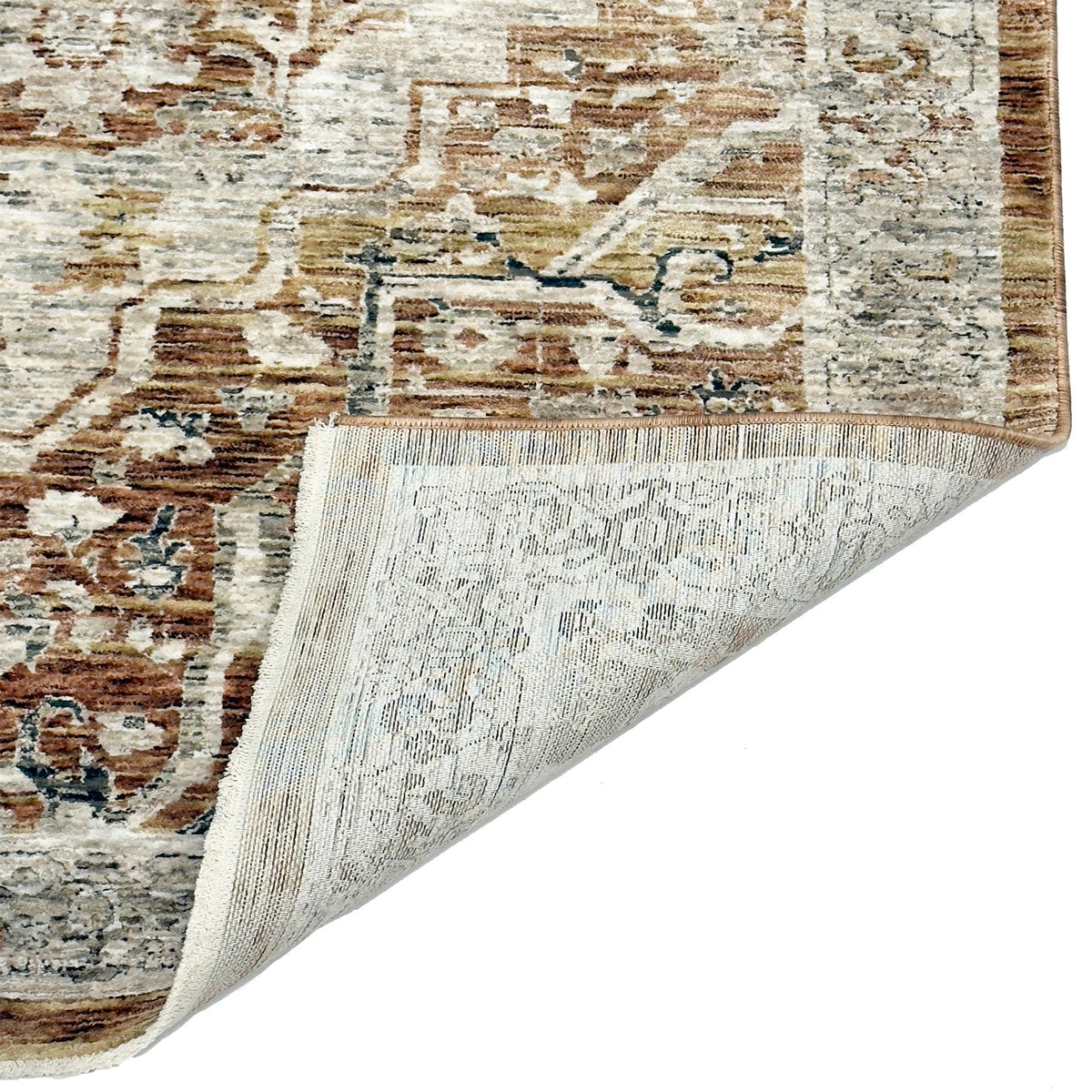 Capel Great Horn-Heriz Area Rug - Clay - Back View