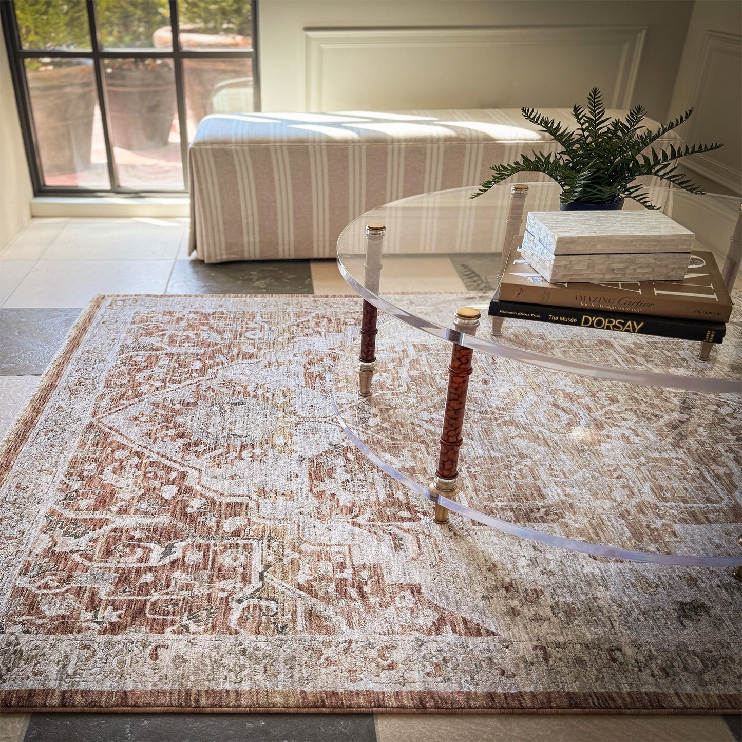 Capel Great Horn-Heriz Area Rug - Clay - Lifestyle View