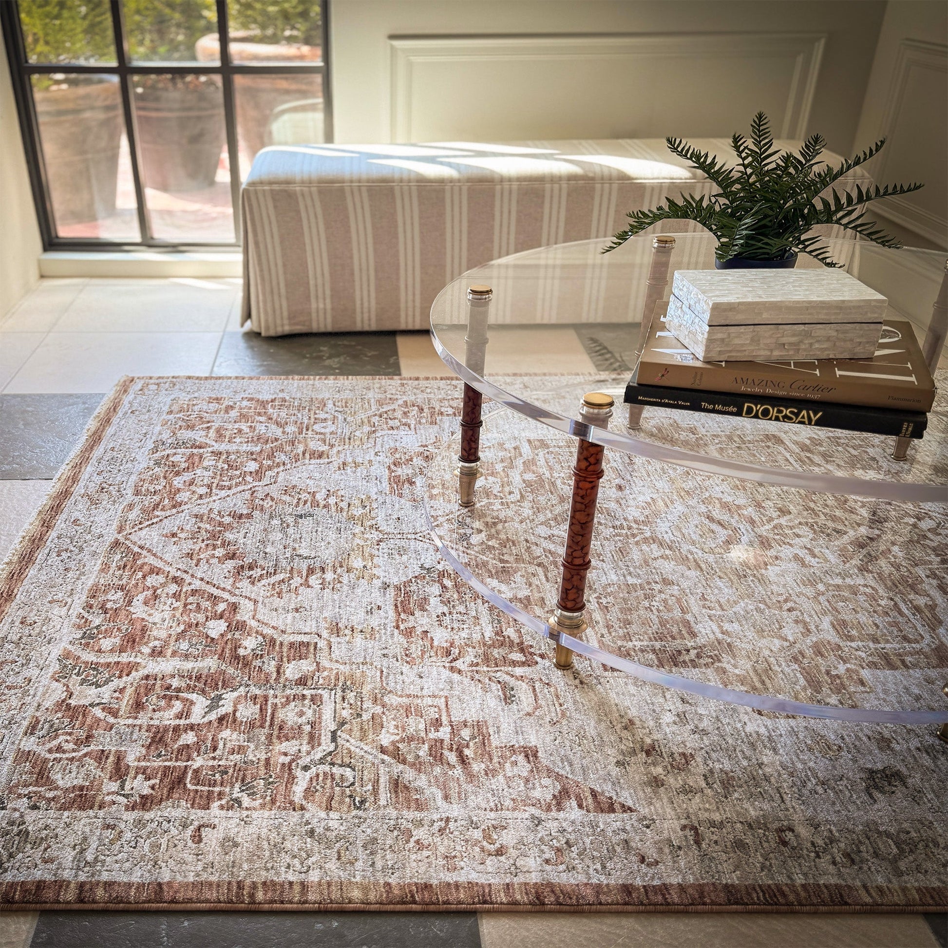 Capel Great Horn-Heriz Area Rug - Clay - Lifestyle View