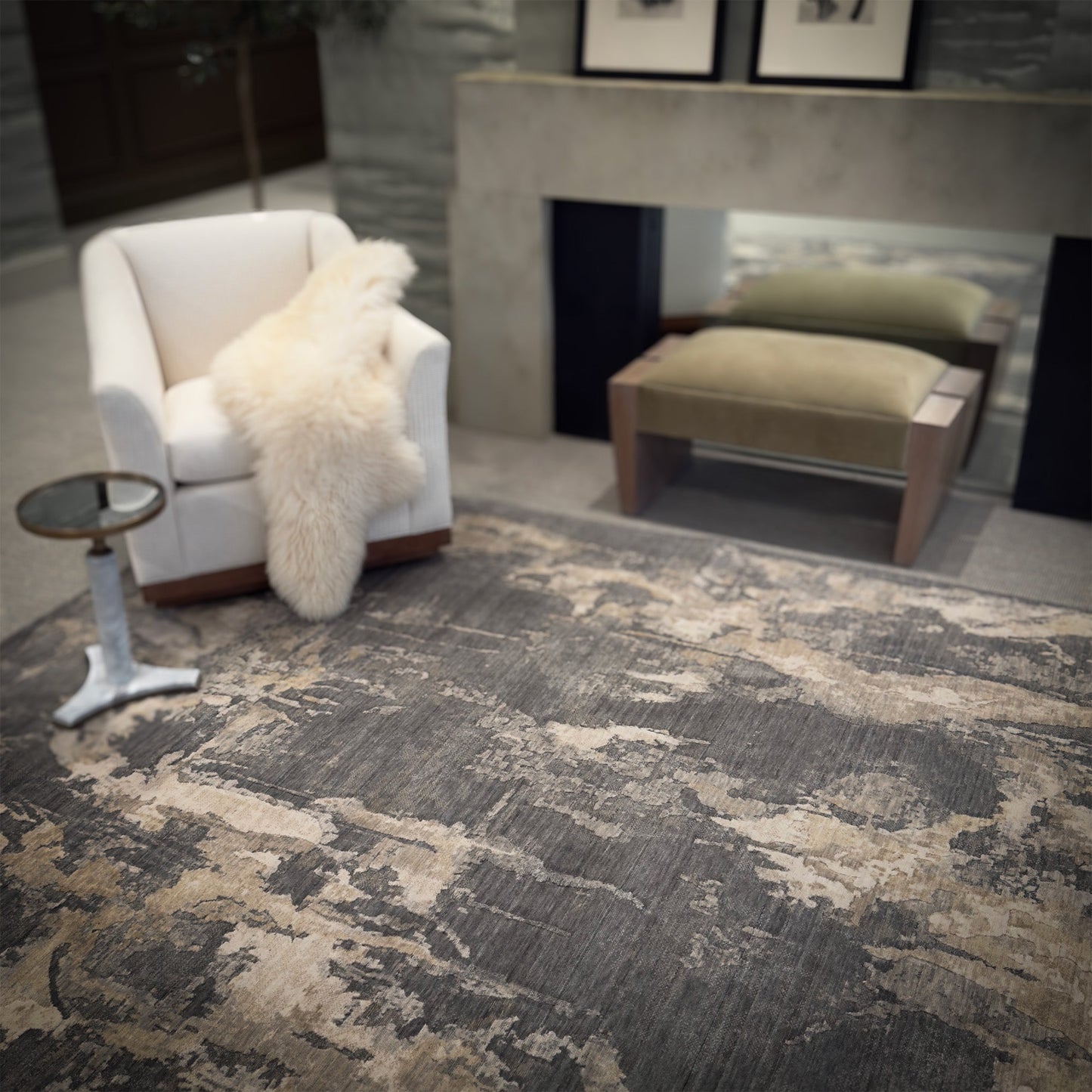 Capel Enchanted Area Rug - Smoke - Lifestyle View