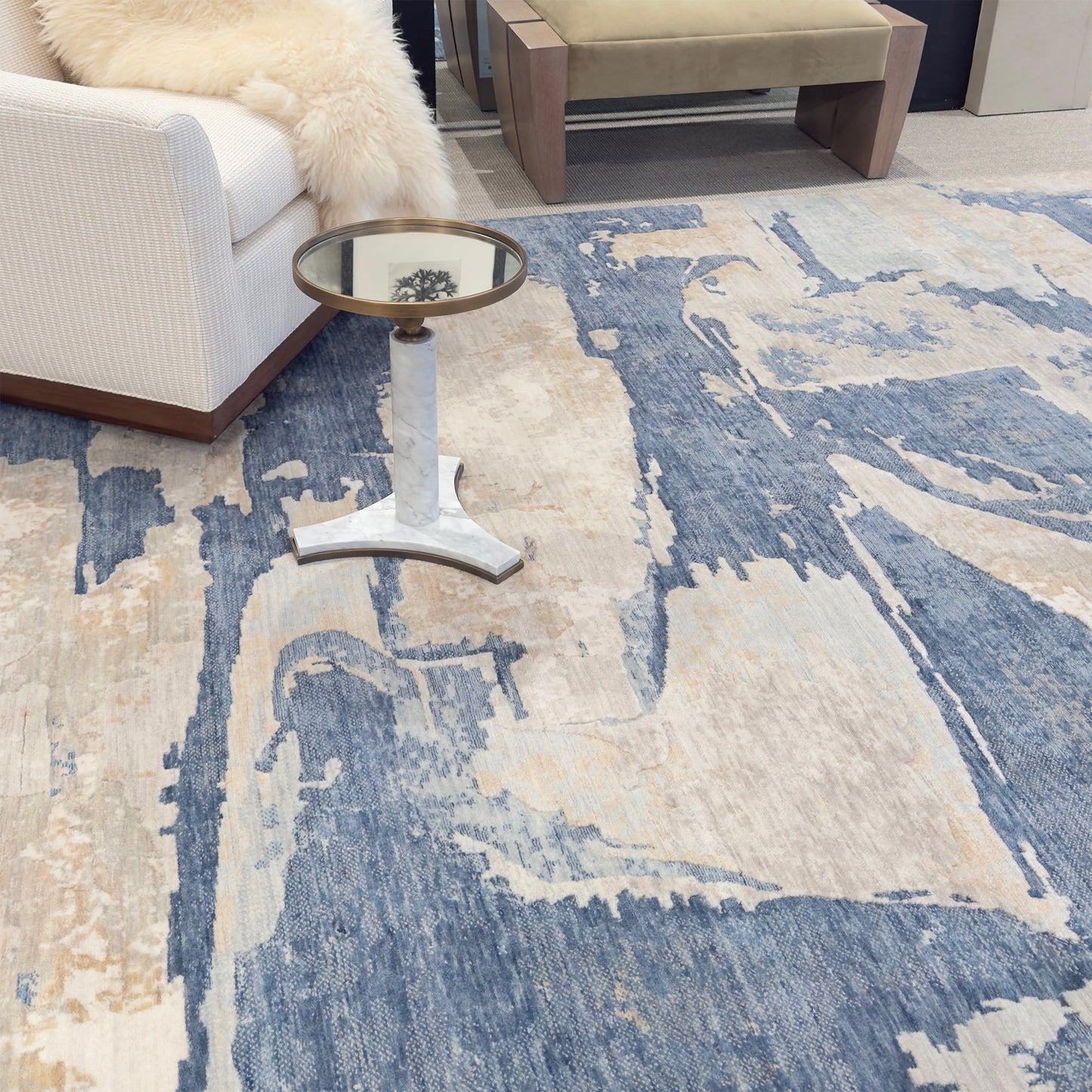 Capel Enchanted Area Rug - Sea Blue - Lifestyle View