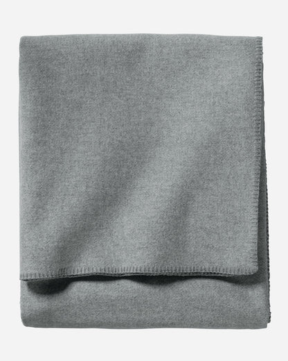 Eco-Wise Wool Solid Blanket | Grey Heather