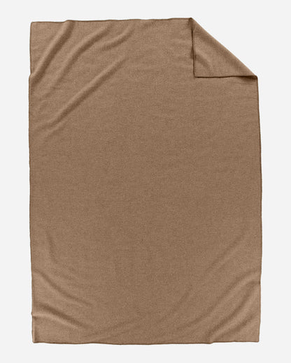 Eco-Wise Wool Solid Blanket | Camel Heather