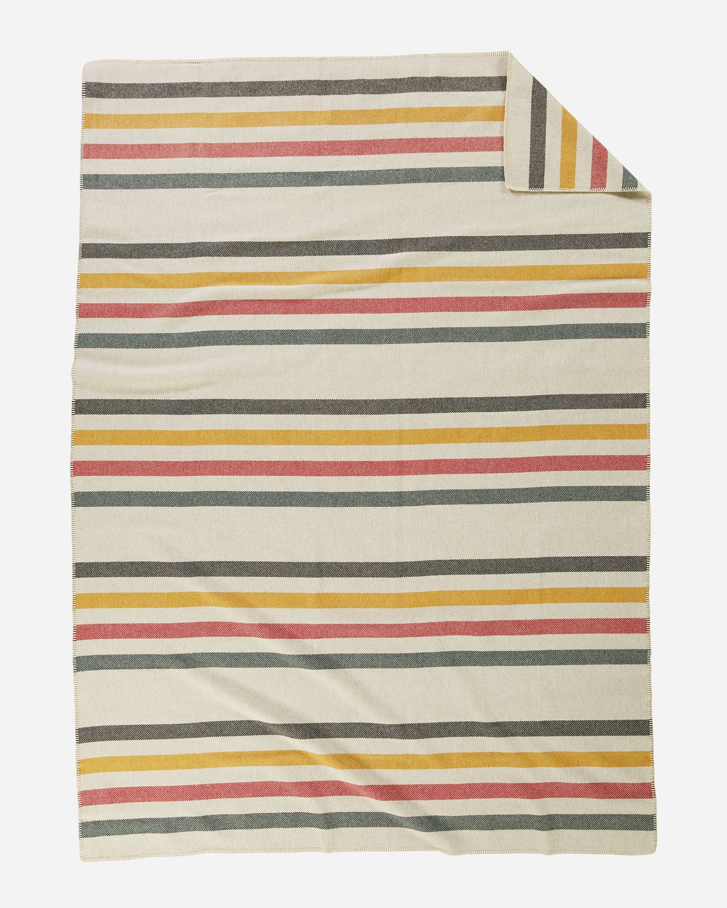 Eco-Wise Wool Plaid/Stripe Blanket | Vintage Glacier