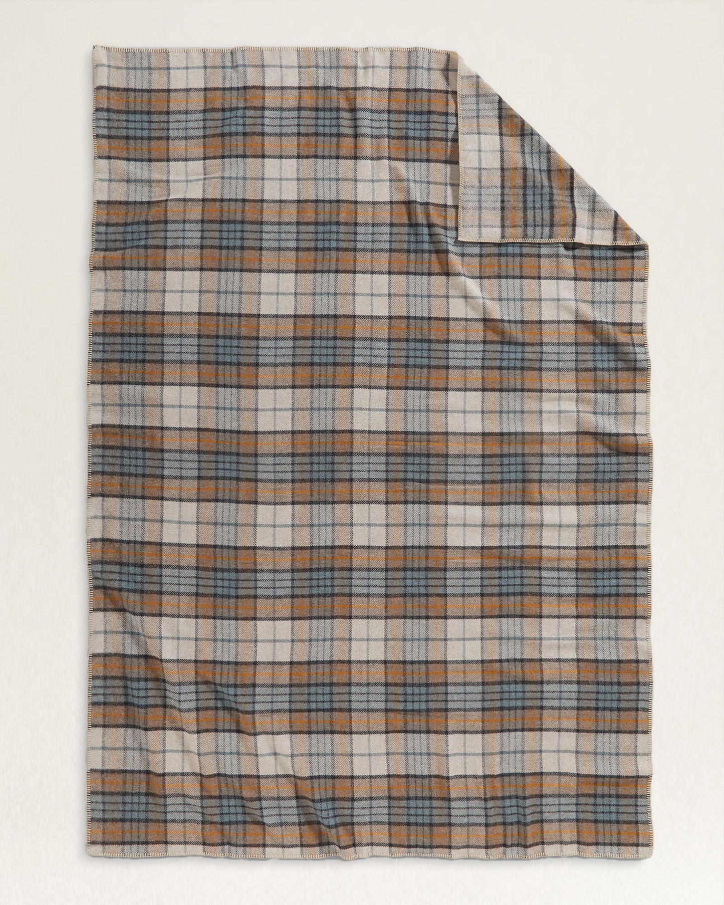 Eco-Wise Wool Plaid/Stripe Blanket | Misty Ridge