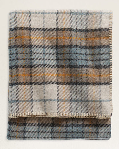 Eco-Wise Wool Plaid/Stripe Blanket | Misty Ridge