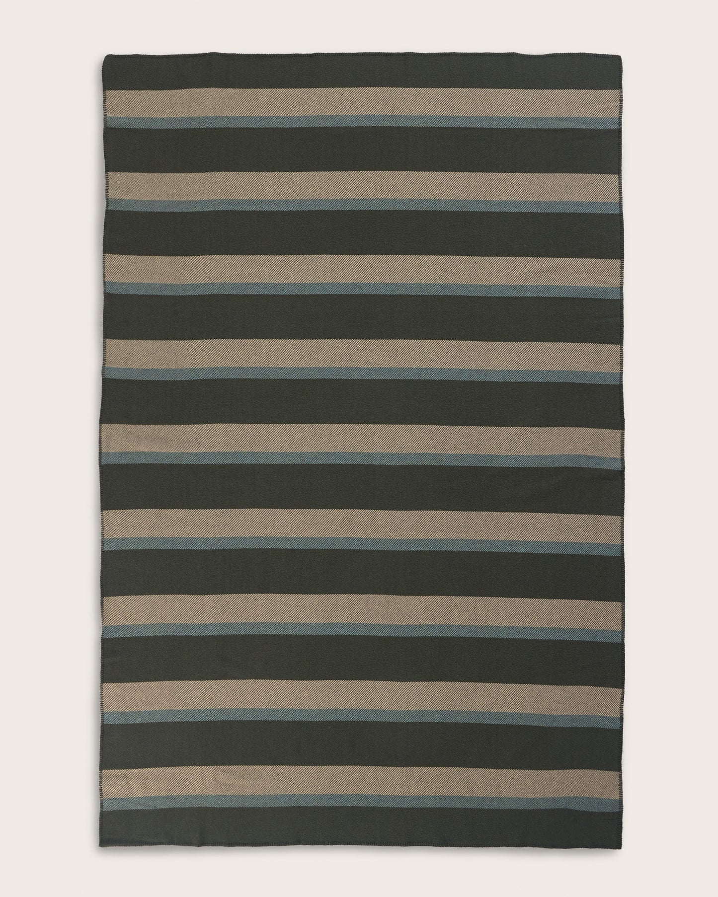 Eco-Wise Wool Plaid/Stripe Blanket | Olive Stripe