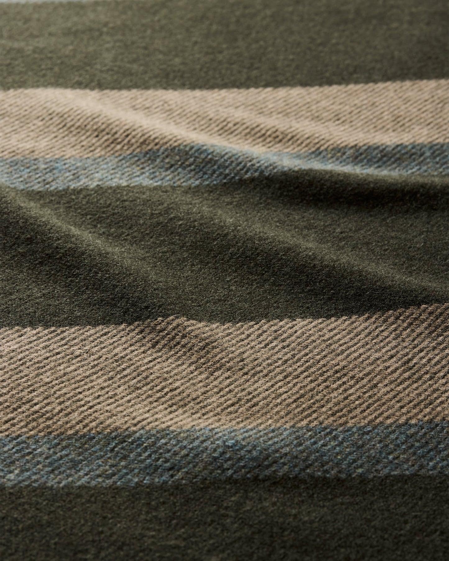 Eco-Wise Wool Plaid/Stripe Blanket | Olive Stripe