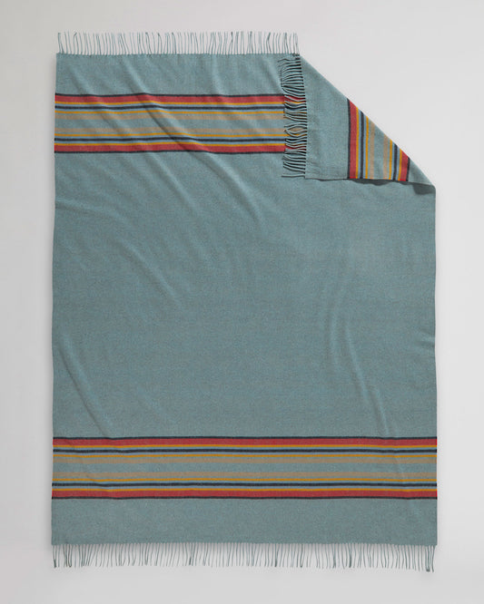 Stripe 5TH Avenue Merino Throw | Green Heather