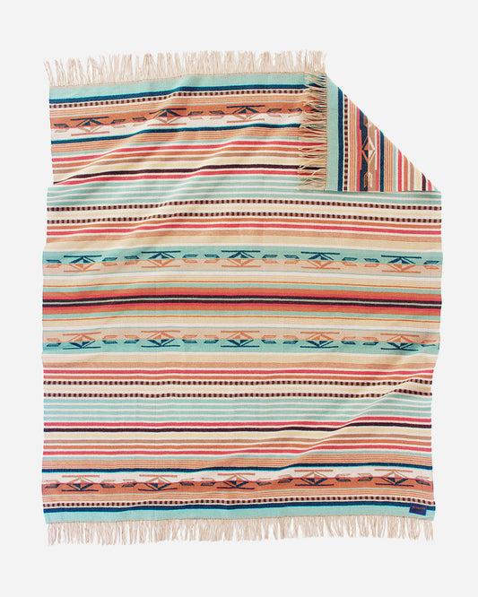 Chimayo Throw | Coral/Aqua Stripe
