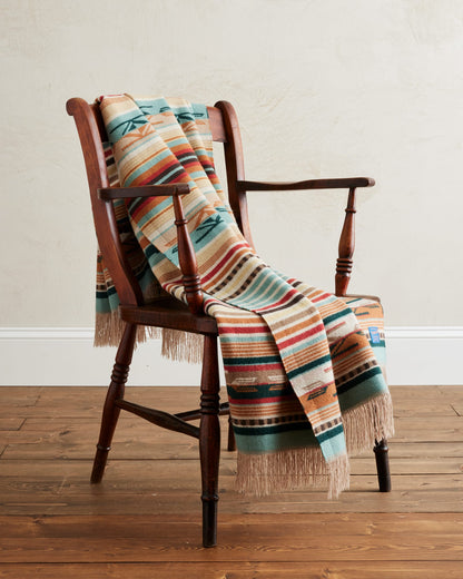 Chimayo Throw | Coral/Aqua Stripe