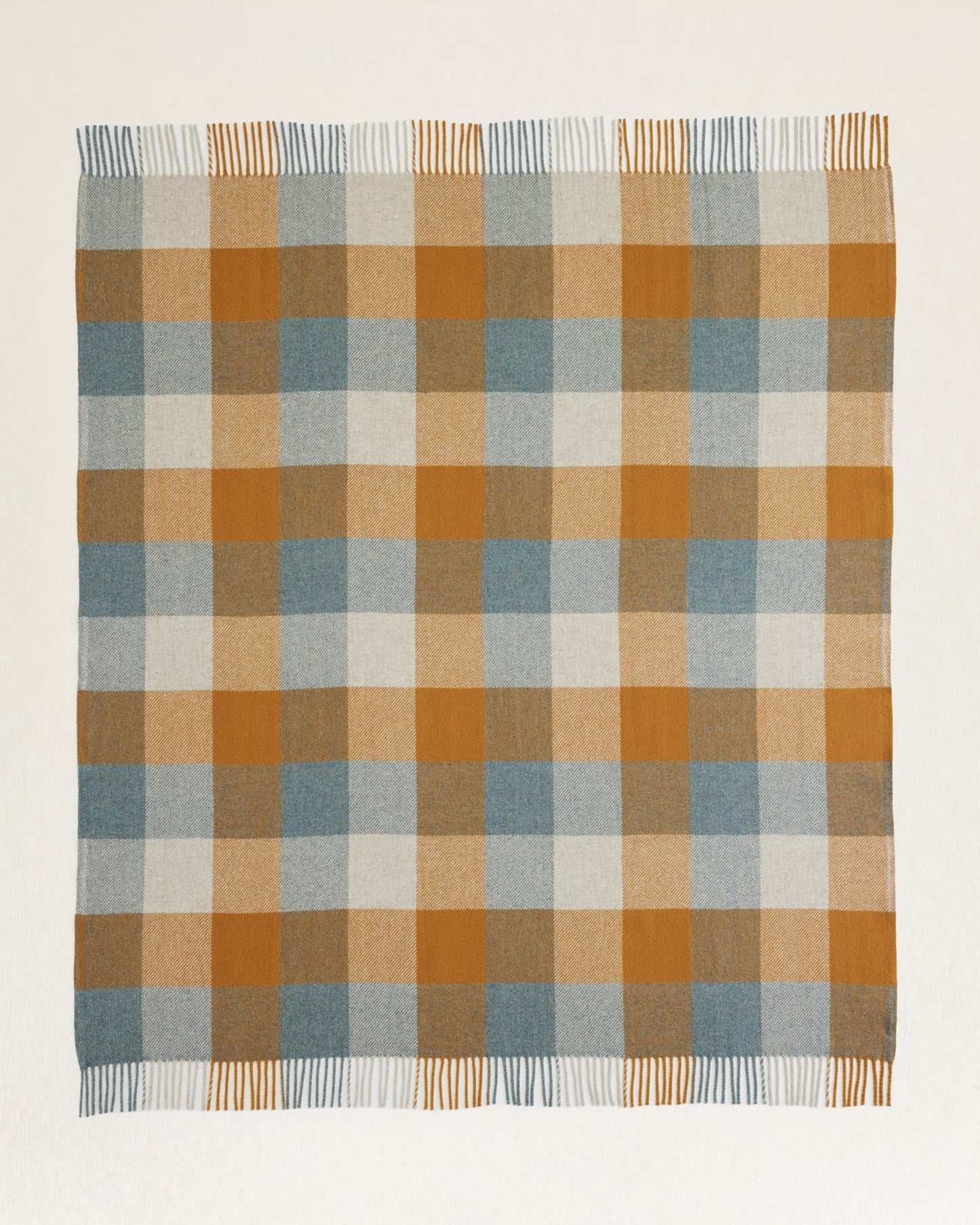 Eco-Wise Wool Fringed Throw | Shale/Copper