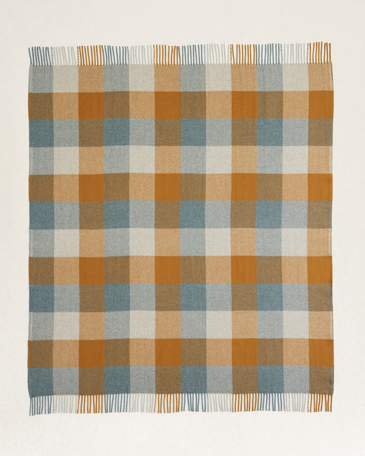 Eco-Wise Wool Fringed Throw | Shale/Copper