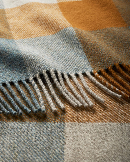 Eco-Wise Wool Fringed Throw | Shale/Copper