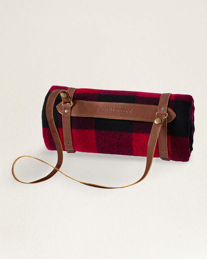 Motor Robe Throw With Leather Carrier | Rob Roy Red