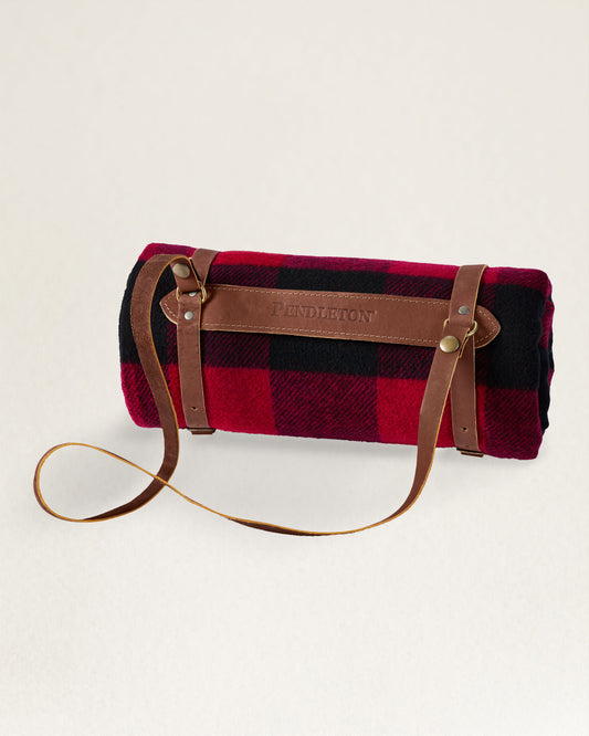 Motor Robe Throw With Leather Carrier | Rob Roy Red