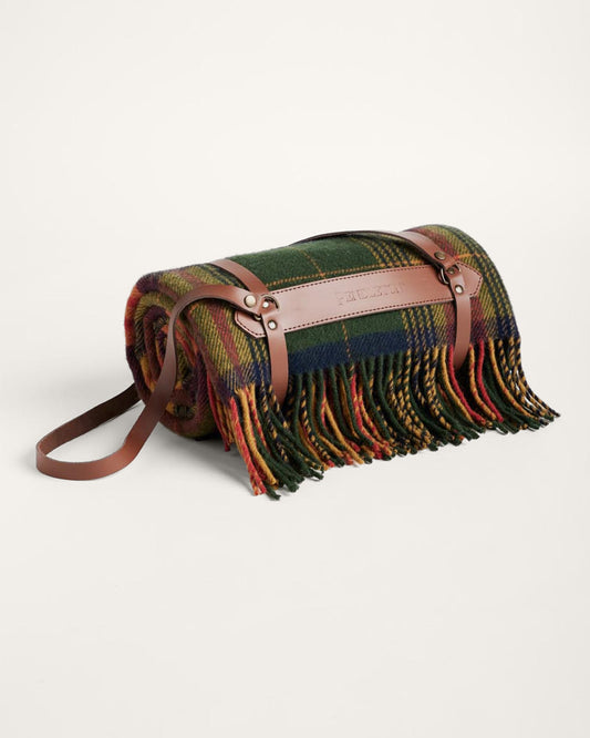 Motor Robe Throw With Leather Carrier | Forest Park