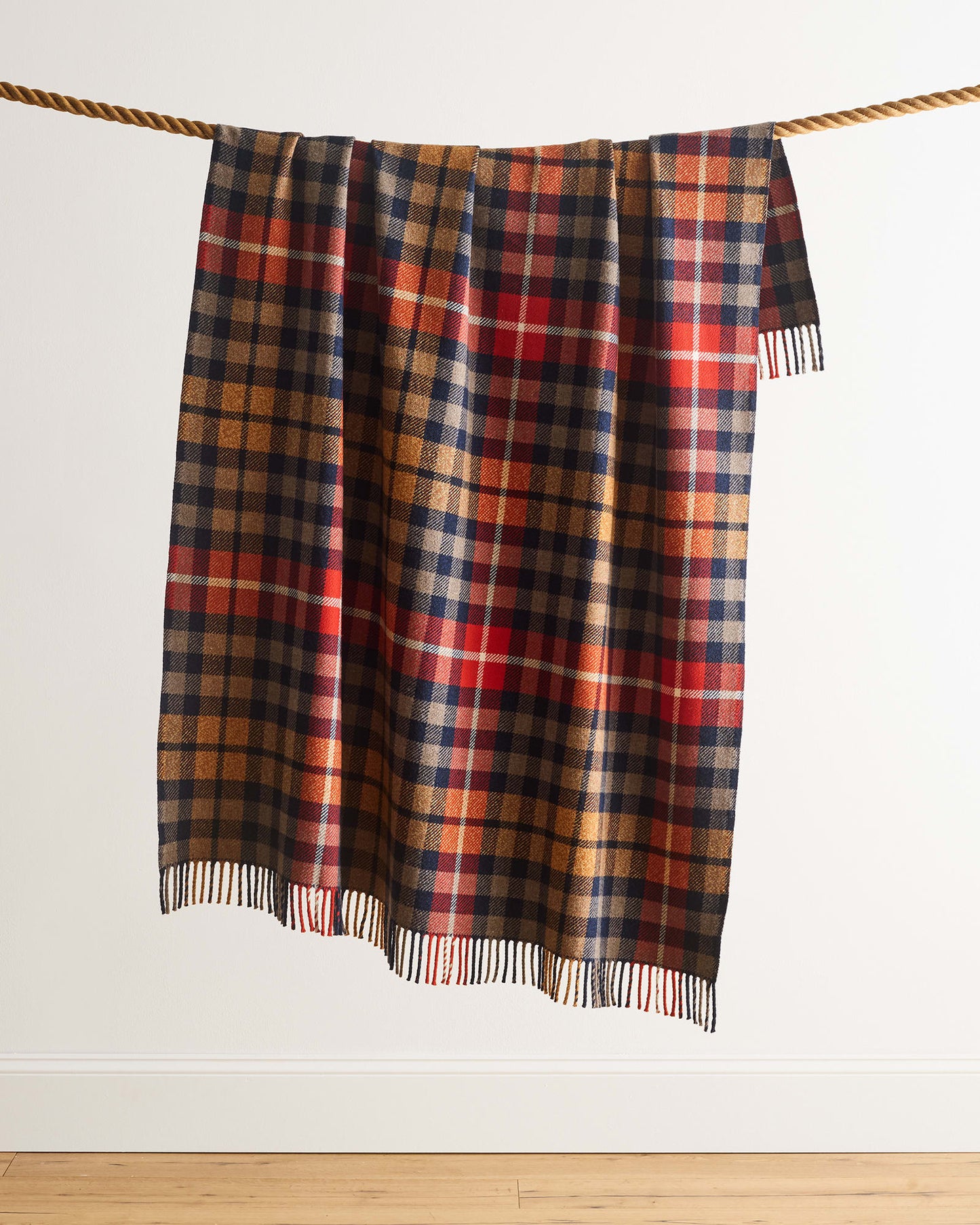 Fireside Throw | Hickory Navy/Rust