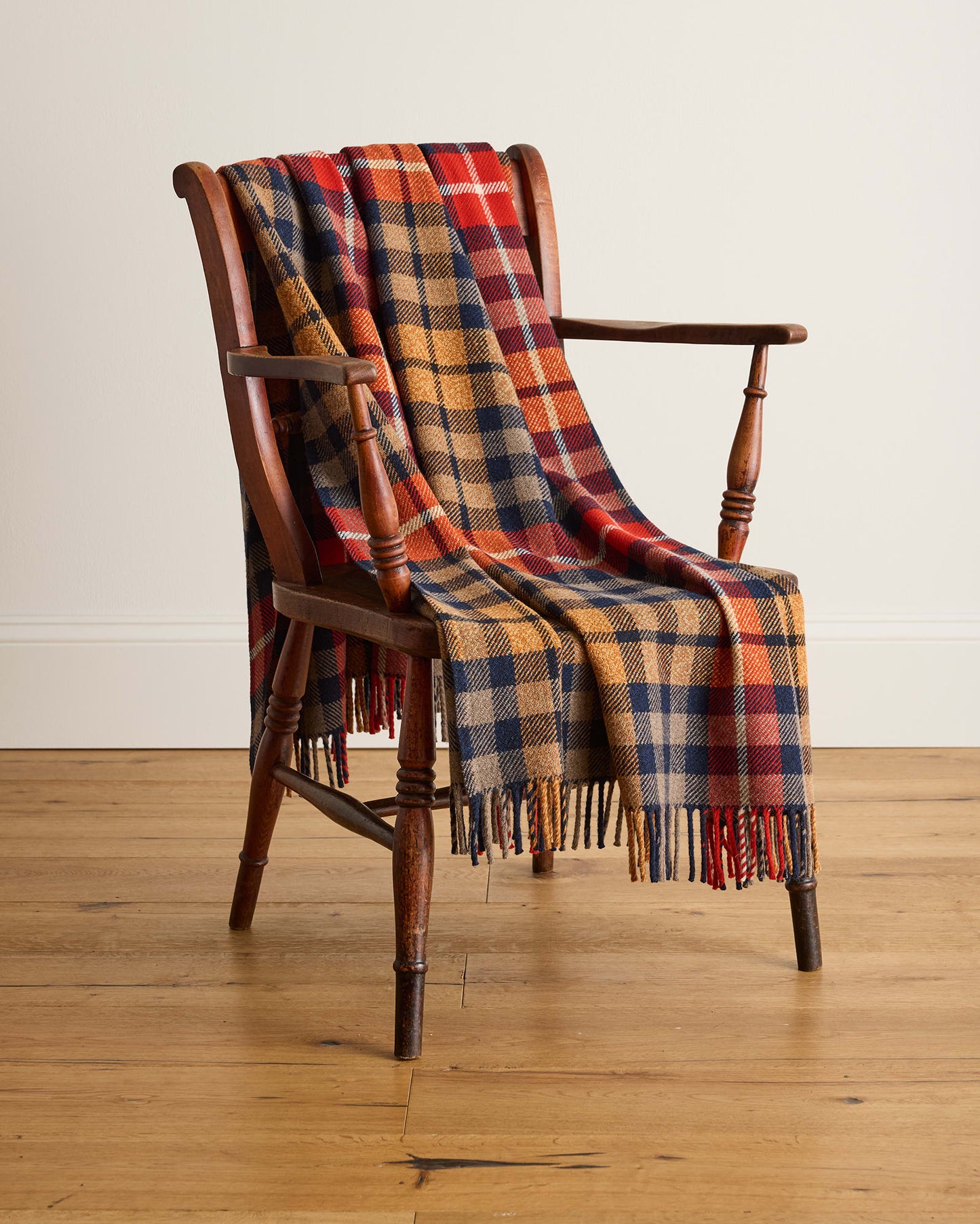 Fireside Throw | Hickory Navy/Rust