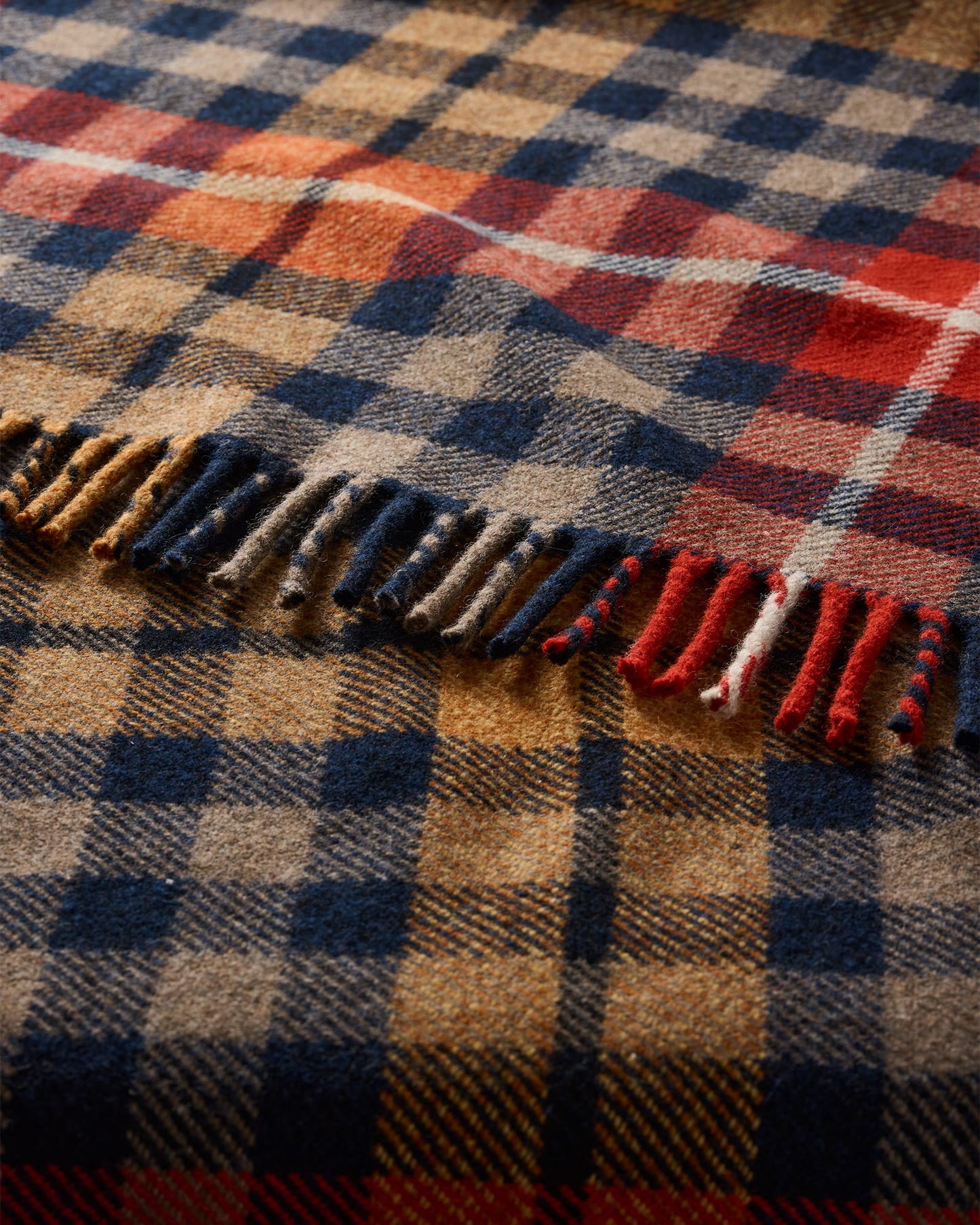 Fireside Throw | Hickory Navy/Rust