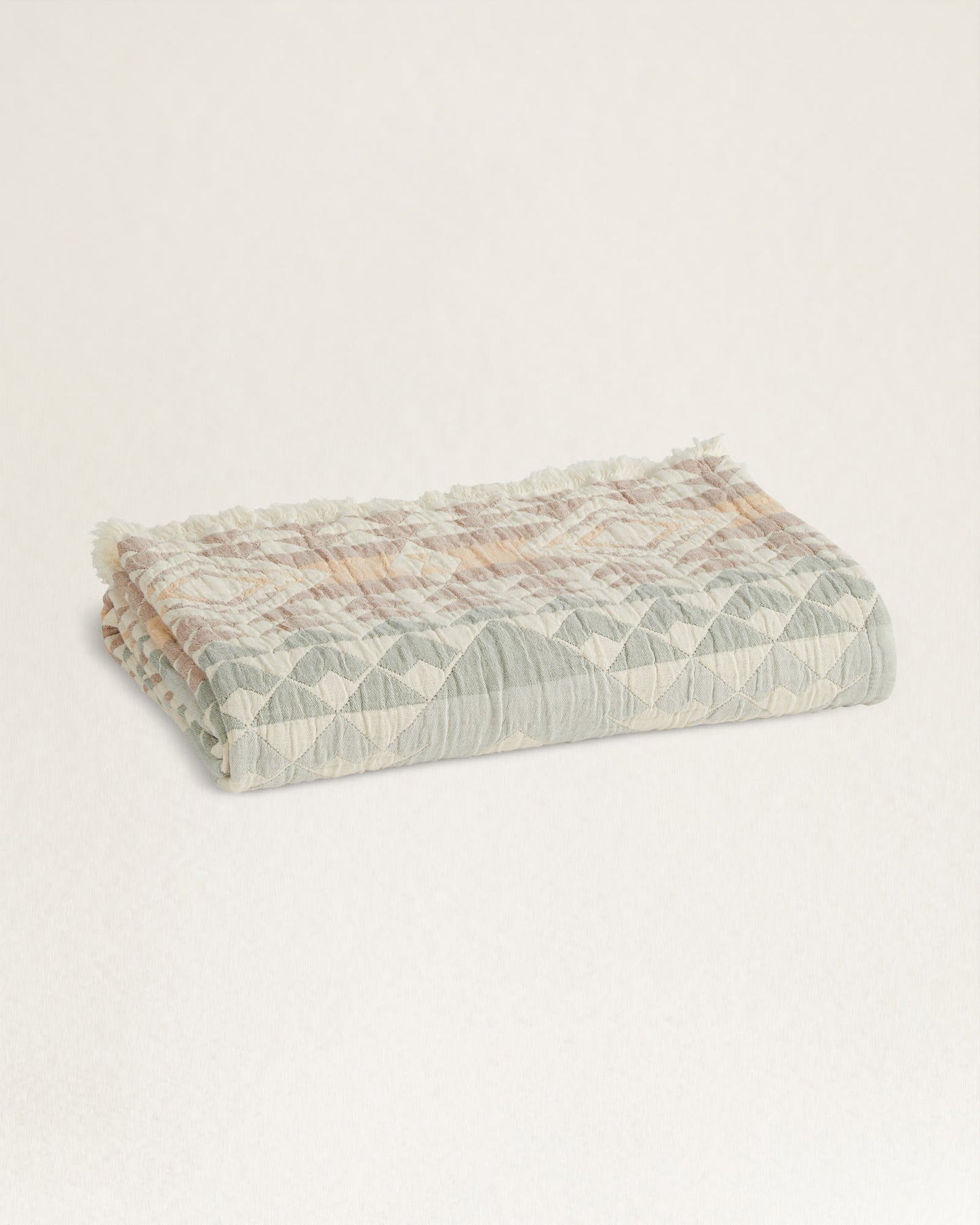 Organic Cotton Fringed Throw | Highland Peak Aqua
