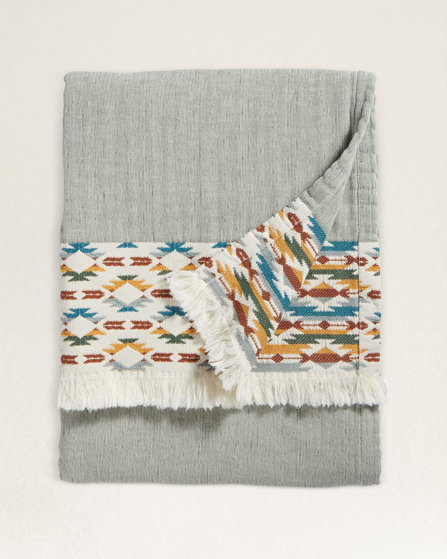 Organic Cotton Fringed Throw | Balsam