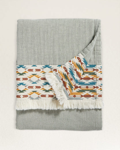 Organic Cotton Fringed Throw | Balsam