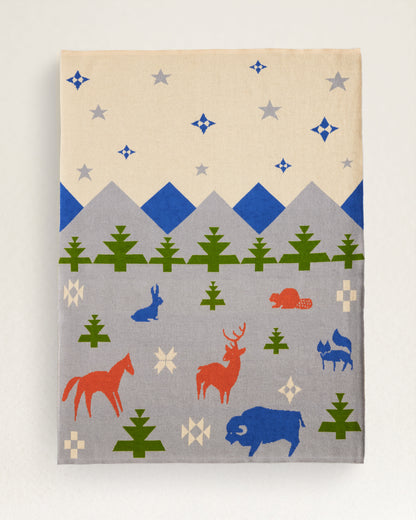 Shared Path Knit Baby Blanket With Beanie | Grey