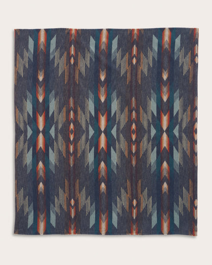 Wyeth Falls/Stripe Organic Cotton Throw Gift Pack | Denim