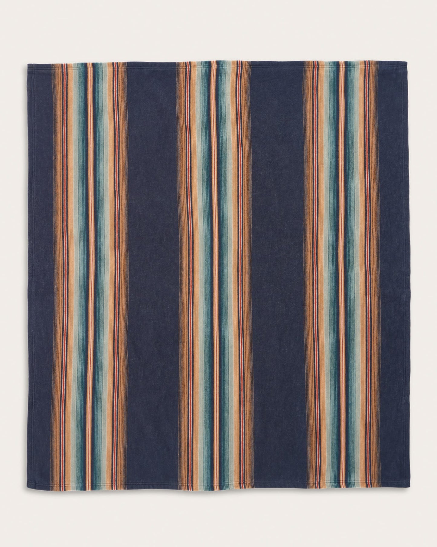 Wyeth Falls/Stripe Organic Cotton Throw Gift Pack | Denim