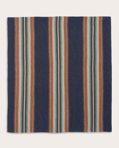 Wyeth Falls/Stripe Organic Cotton Throw Gift Pack | Denim