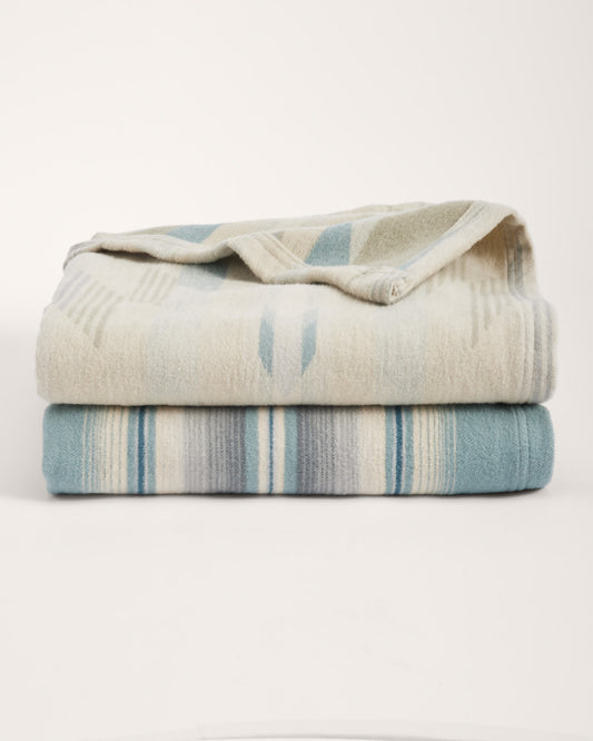 Wyeth Falls/Stripe Organic Cotton Throw Gift Pack | Linen