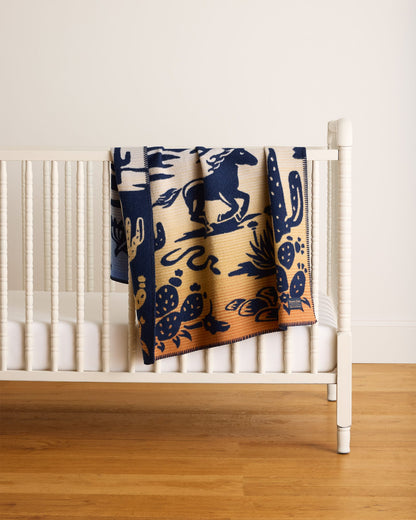 Desert Dream Crib Blanket | Blue/Gold Multi