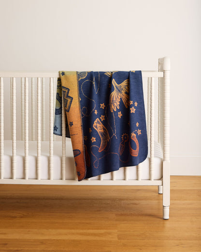Cosmic Rodeo Organic Cotton Baby Blanket | Blue Multi