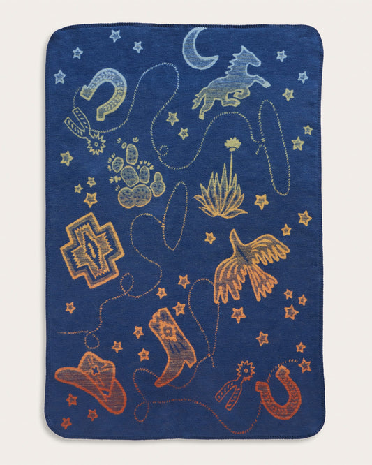 Cosmic Rodeo Organic Cotton Baby Blanket | Blue Multi