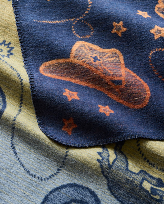 Cosmic Rodeo Organic Cotton Baby Blanket | Blue Multi