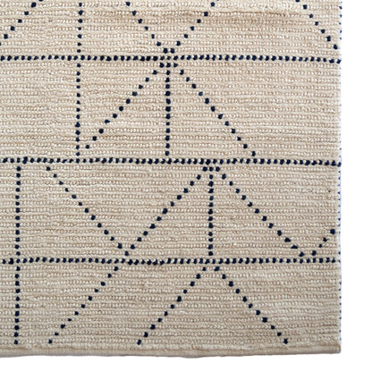 Geometrics Ivory Navy Rug – close up