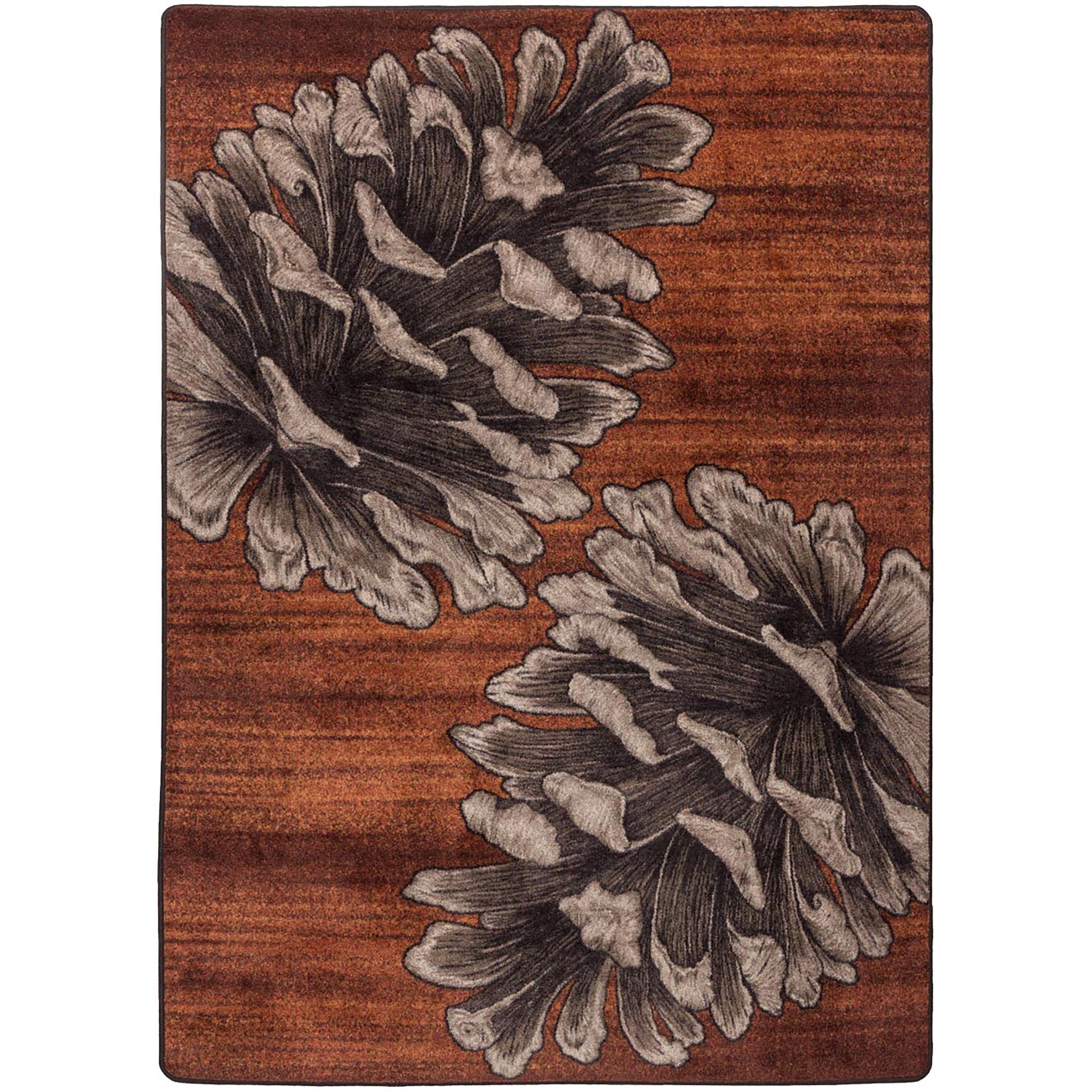 Courting Pine Cones Rug – Rust – cabin lodge area rug
