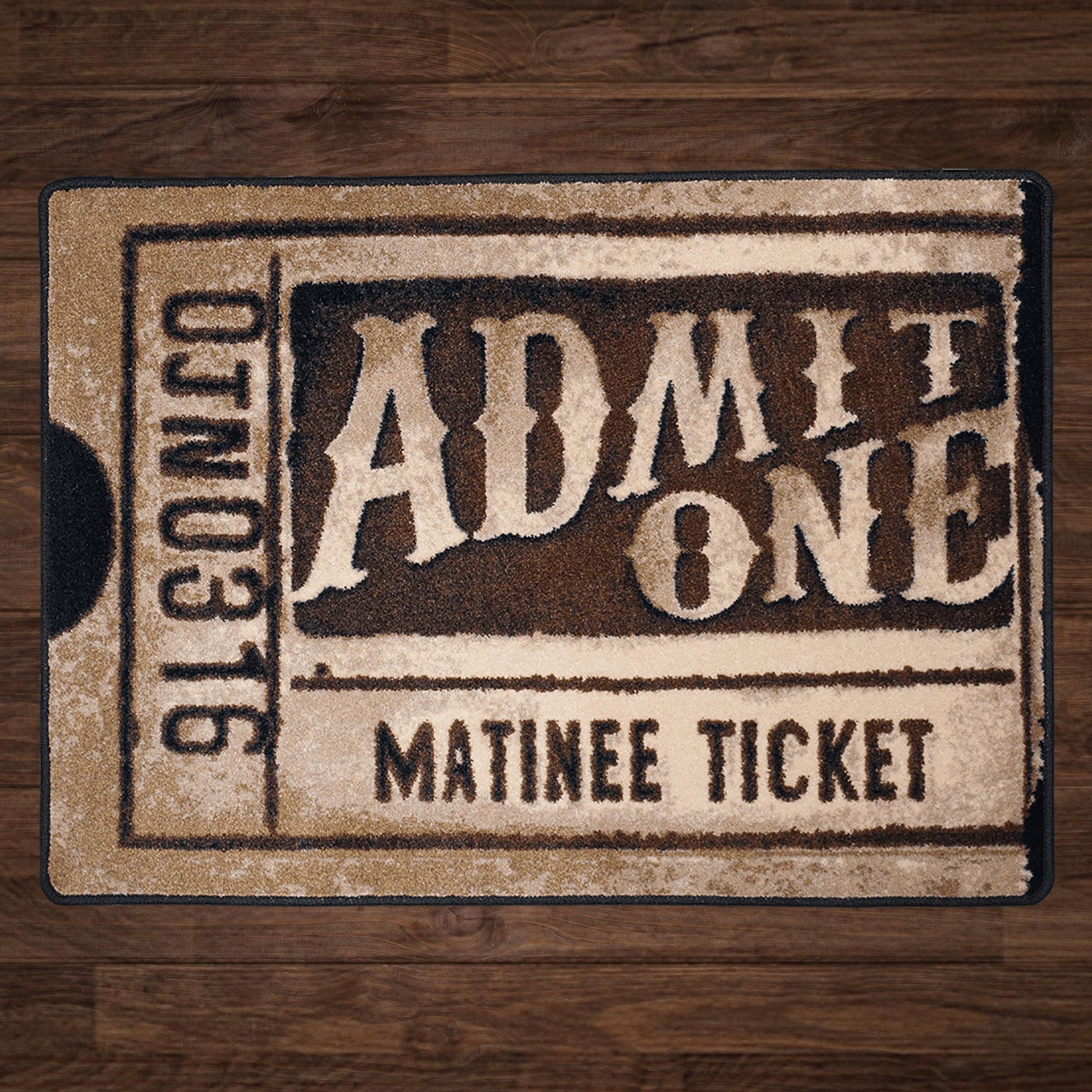 Admit One Rug – Antique – cabin lodge area rug