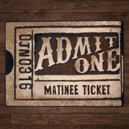 Admit One Rug – Antique – cabin lodge area rug