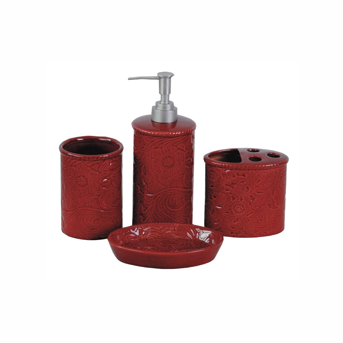 Savannah Ceramic Countertop Bathroom Set, 4 Pc
