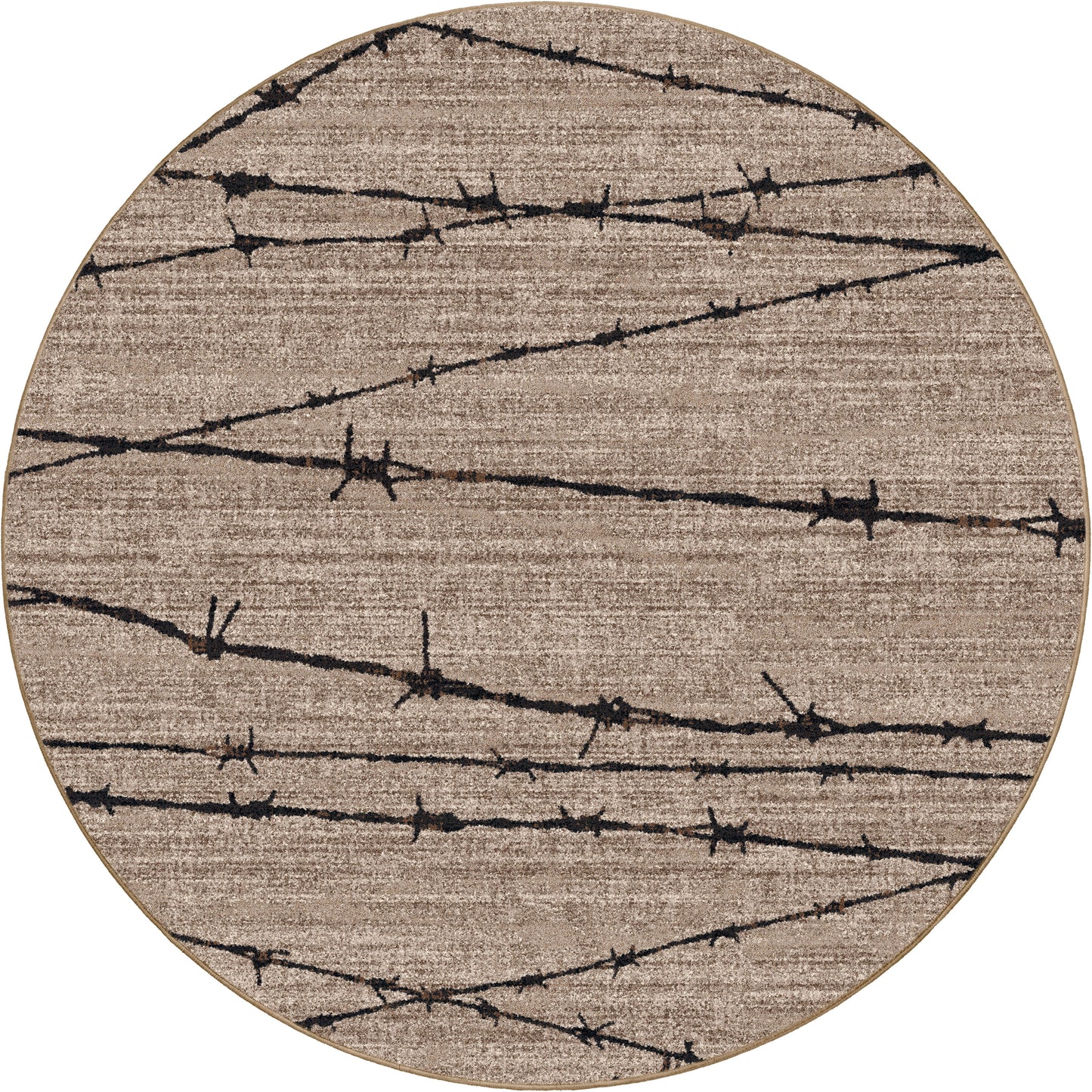 Barbed Wire Rug – Natural – close up