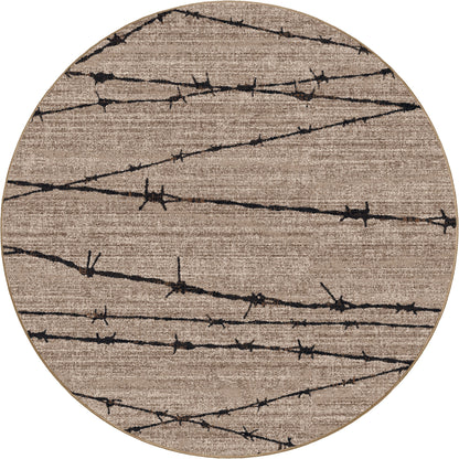 Barbed Wire Rug – Natural – close up
