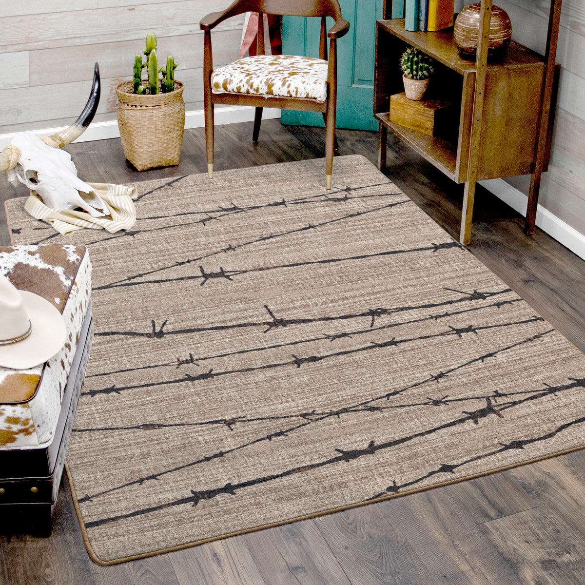 Barbed Wire Rug – Natural – detail view