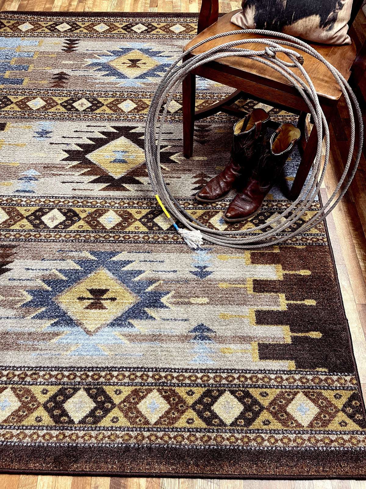 Barred Rug – Blue – detail view