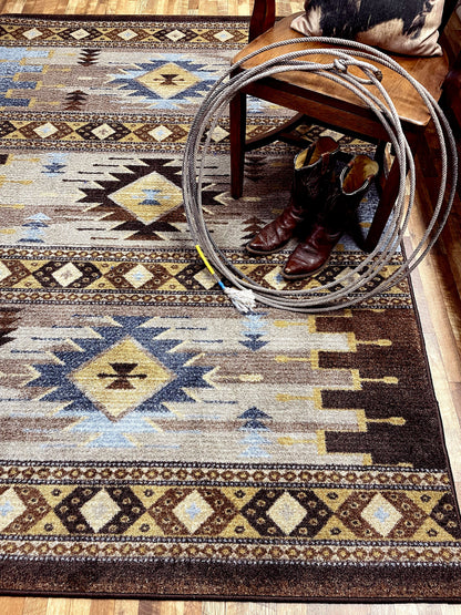 Barred Rug – Blue – detail view