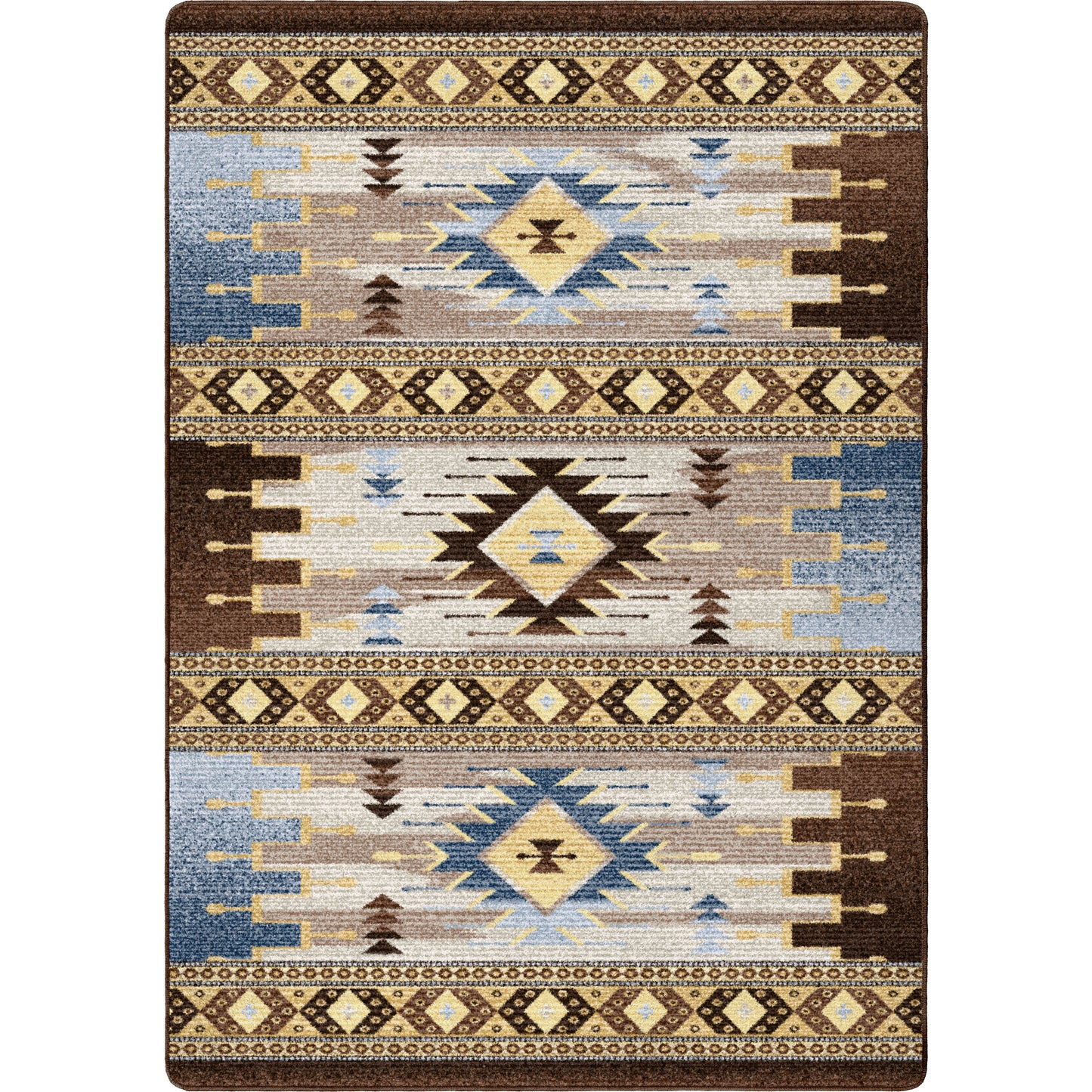 Barred Rug – Blue – cabin lodge area rug